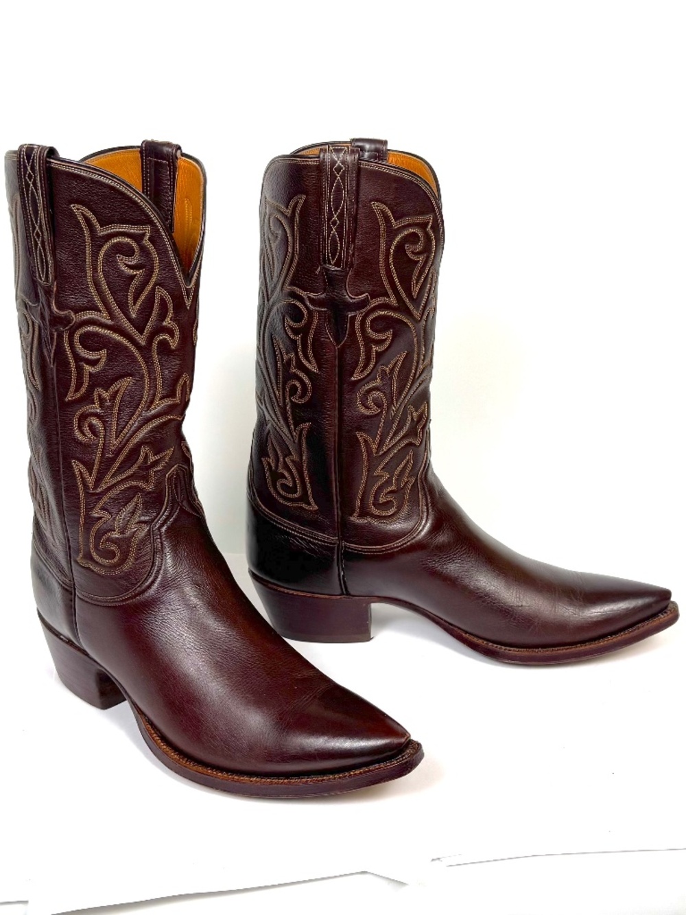 Lucchese Classic Chocolate Brown Cowboy Boots Mns 8.5D X-Toe Made in San Antonio